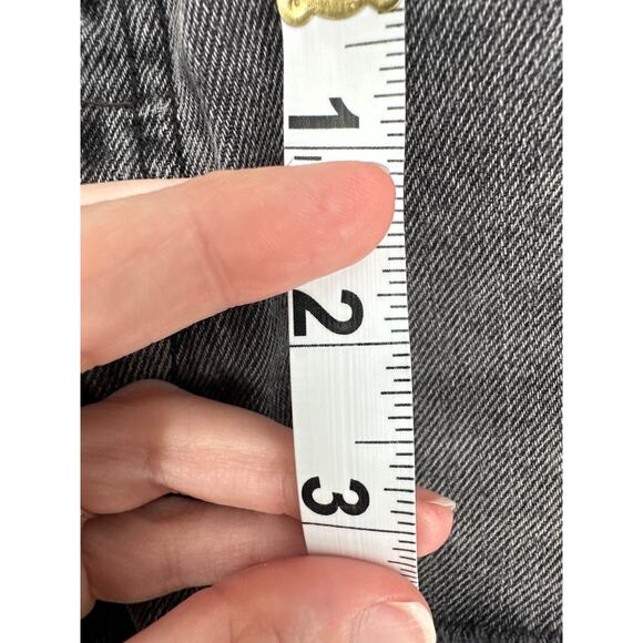 Free People Shorts 27 Faded Black Denim Cutoff Mid Rise Button Fly Soft Relaxed - Picture 6 of 8